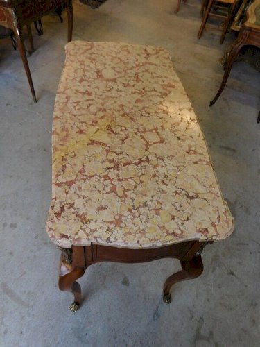 TABLE DE MILIEU GUERIDON CONSOLE PLATEAU MARBRE DU XIX ème SIECLE