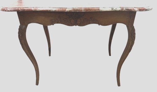 Louis XV mid-table in oak and marble, 18th century.