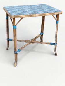 Woven rattan table, mid 20th century
