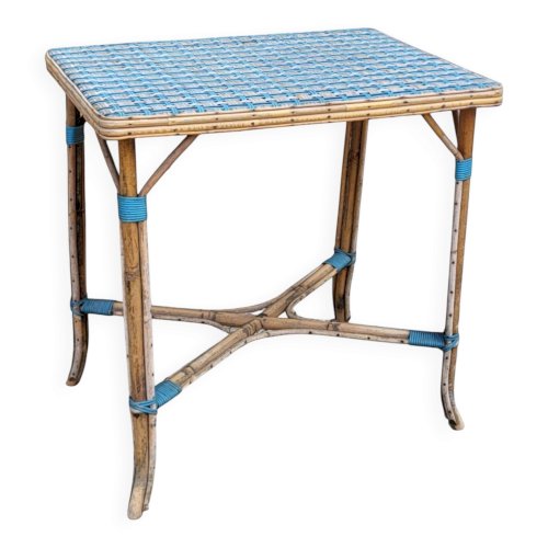 Table en rotin tressée, milieu XXème