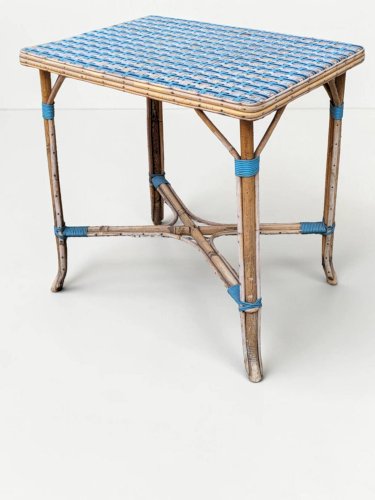 Table en rotin tressée, milieu XXème