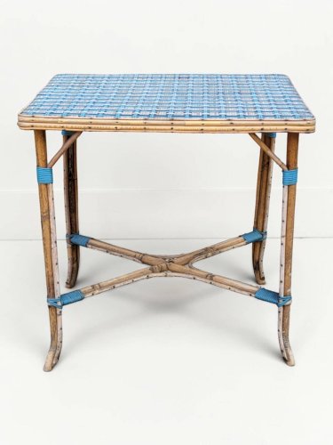 Table en rotin tressée, milieu XXème