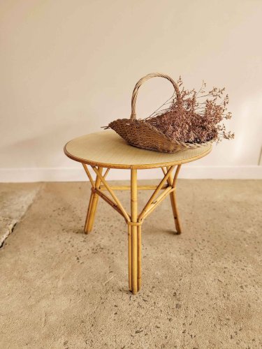 Table en rotin vintage