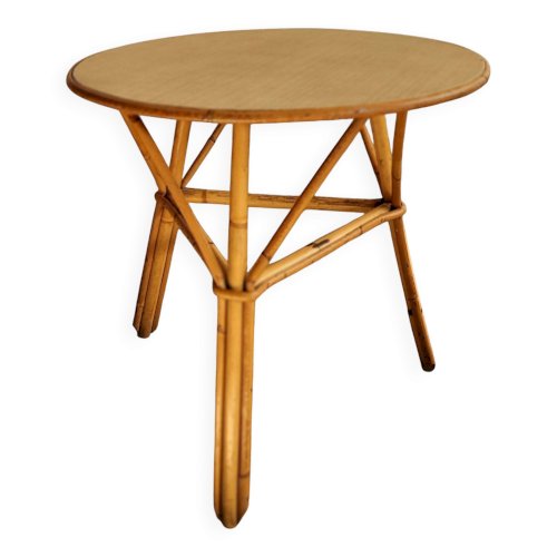 Table en rotin vintage
