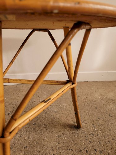 Table en rotin vintage