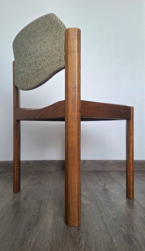 Table et ses 6 chaises vintage en orme, meubles design scandinave