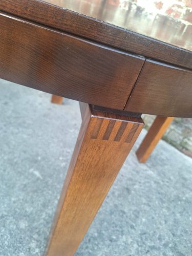 Table et ses 6 chaises vintage en orme, meubles design scandinave