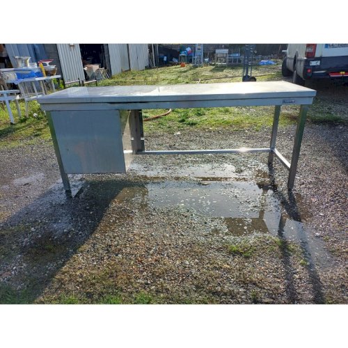 Table Inox de Collectivité avec Tiroirs et Bacs Plastic