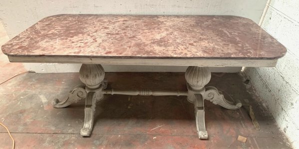 Table Louis Philippe a plateau de marbre XX siècle