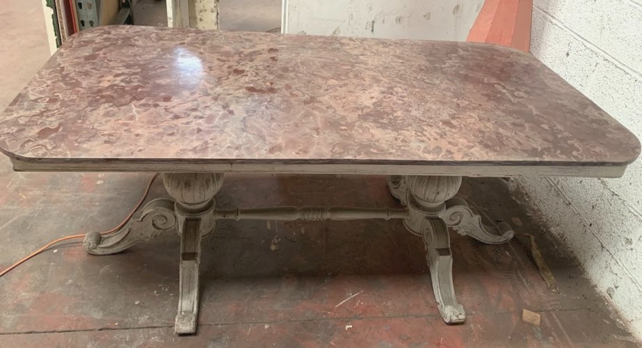 Table Louis Philippe a plateau de marbre XX siècle