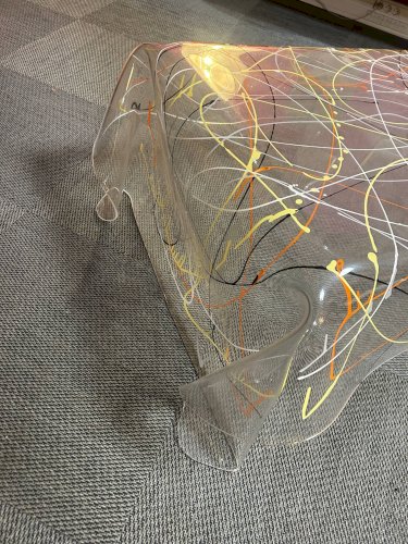 Table mouchoir en plexi graffiti années 80