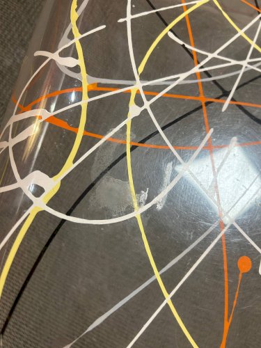 Table mouchoir en plexi graffiti années 80