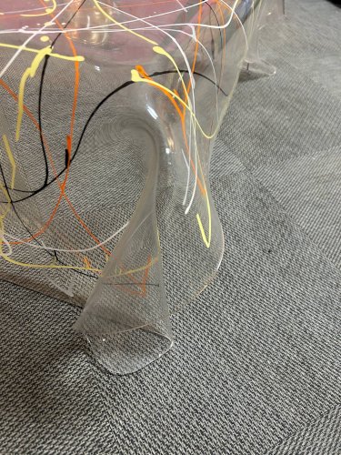 Table mouchoir en plexi graffiti années 80