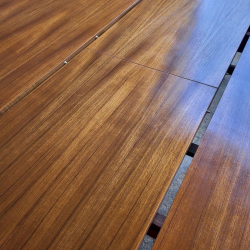 Table ronde à rallonge Scandinave en Teck 1960s