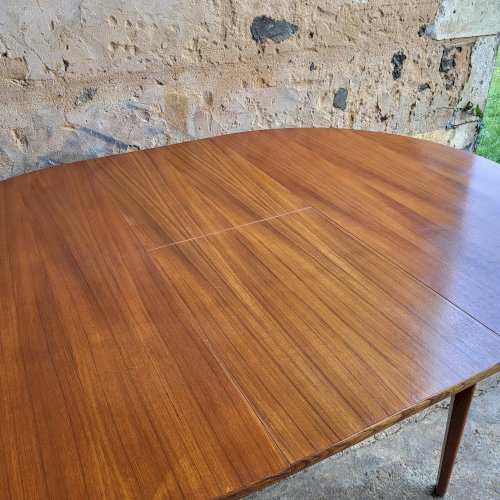 Table ronde à rallonge Scandinave en Teck 1960s