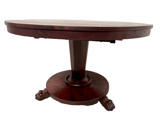 Table ronde de style Empire a pietement griffe XIX siècle