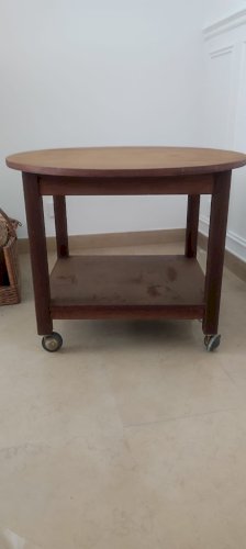 table roulante en bois de fabrication artisanale
