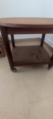 table roulante en bois de fabrication artisanale