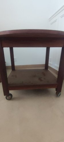 table roulante en bois de fabrication artisanale