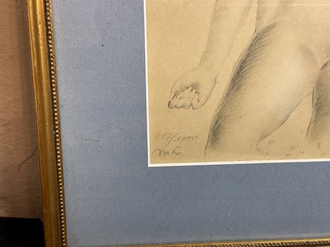 Tableau 2 gravures Ancien à Identifier Portrait Femme Nu Nue Peinture Erotica