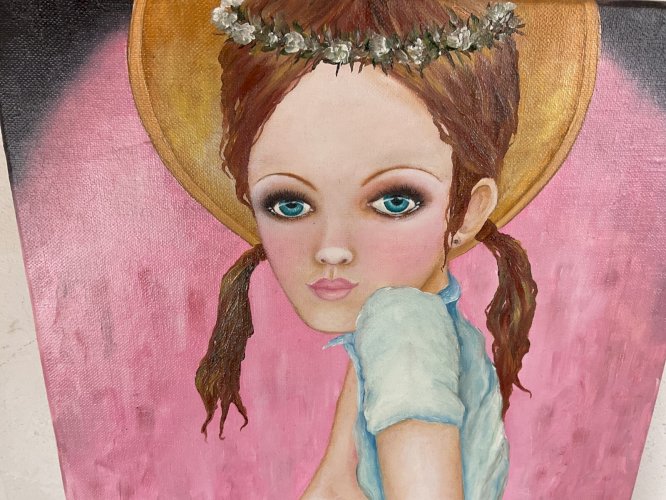 Tableau Ancien à Identifier Portrait Femme Nu Nue Peinture Erotica