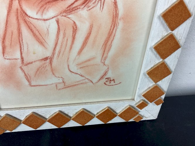 Tableau Ancien à Identifier Portrait Femme Nu Nue Peinture Erotica