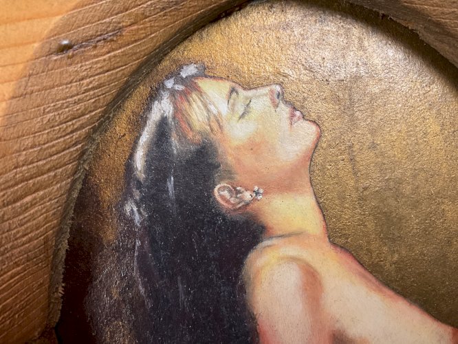 Tableau Ancien à Identifier Portrait Femme Nu Nue Peinture Erotica