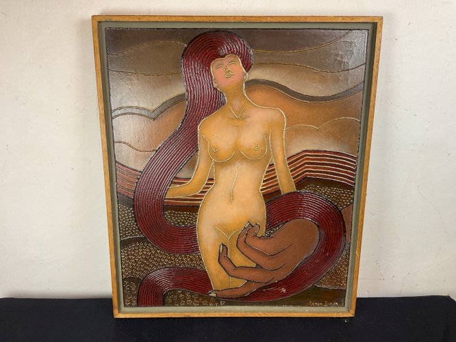 Tableau Ancien à Identifier Portrait Femme Nu Nue Peinture Erotica