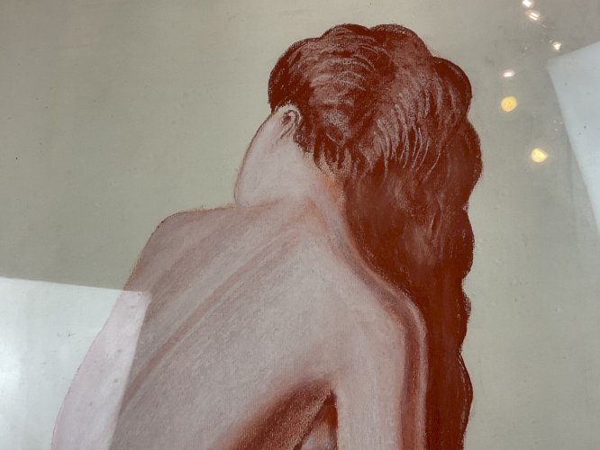 Tableau Ancien à Identifier Portrait Femme Nu Nue Peinture Erotica