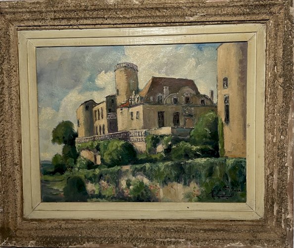 Tableau ancien français signé et daté 1952