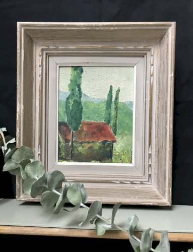 Tableau ancien "Paysage de la Drôme"
