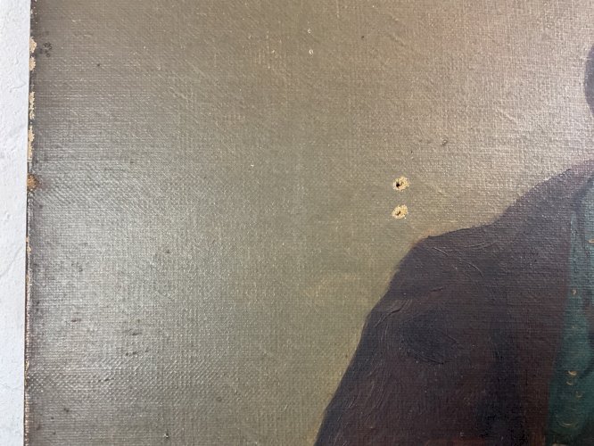 Tableau Ancien XIXeme  à Identifier musiciens guitare mandoline