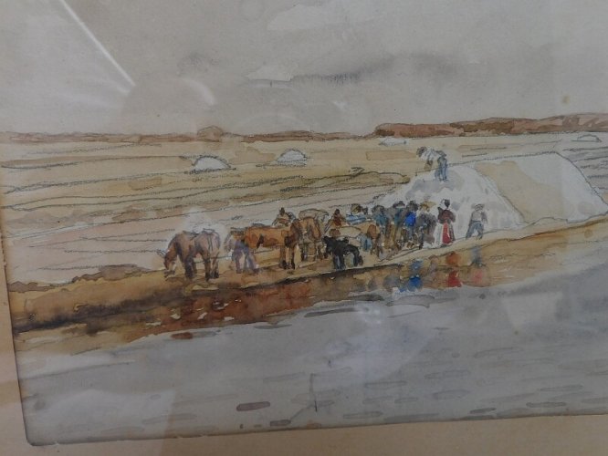 TABLEAU AQUARELLE DECOR ANIME AVEC DES PERSONNAGES ET DES CHEVAUX  N°2