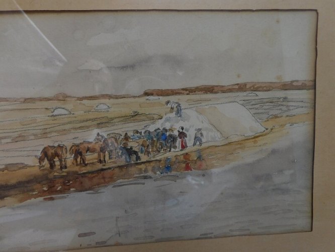 TABLEAU AQUARELLE DECOR ANIME AVEC DES PERSONNAGES ET DES CHEVAUX  N°2