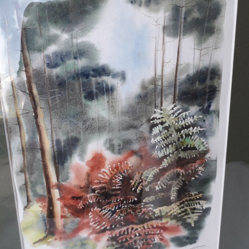 Tableau aquarelle forêt