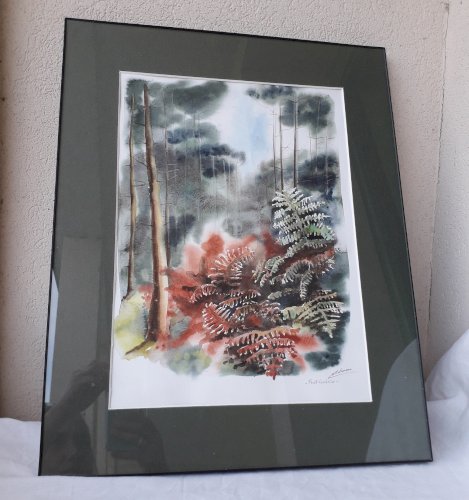 Tableau aquarelle forêt