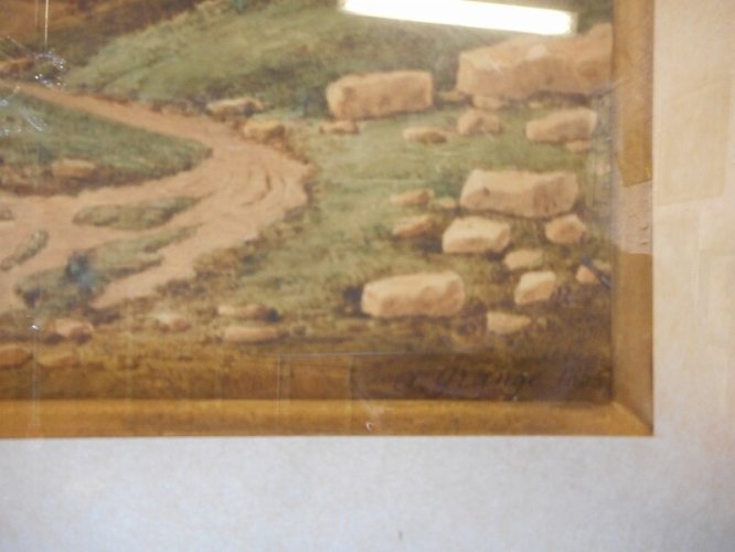 TABLEAU AQUARELLE SIGNE A GRANGE 1855