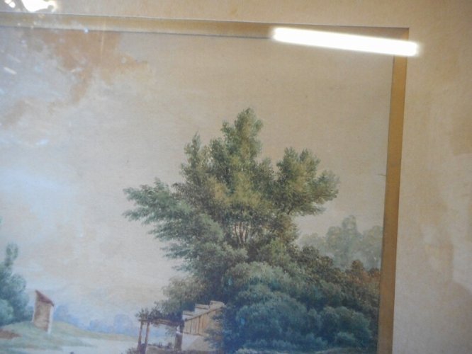 TABLEAU AQUARELLE SIGNE A GRANGE 1855