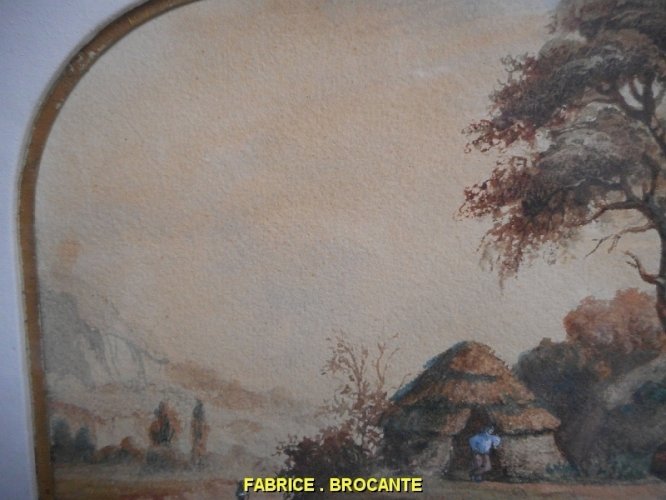 TABLEAU AQUARELLE SIGNE AM BARJONS