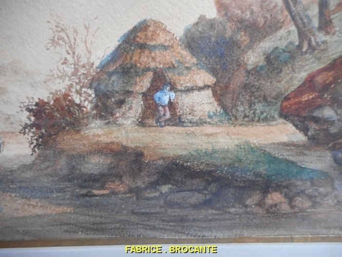 TABLEAU AQUARELLE SIGNE AM BARJONS
