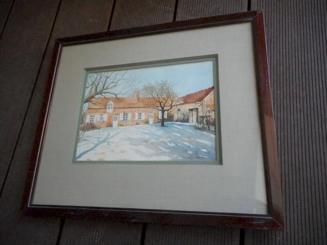TABLEAU AQUARELLE SIGNEE JP JOLY