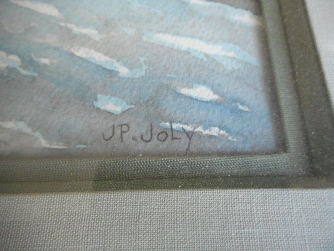 TABLEAU AQUARELLE SIGNEE JP JOLY