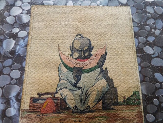 TABLEAU AQUARELLE SUR PAPIER CLAUDE COMMETTE 25/10/34 MAROC