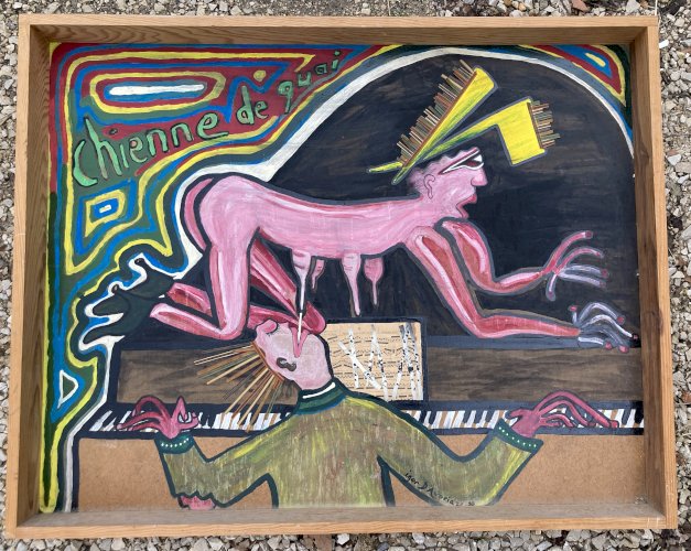 Tableau - Art Modeste - Chienne  de Quai - Igor d'Avoriaz 