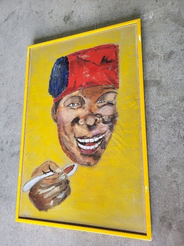 TABLEAU BANANIA SIGNE SKISTAINE POULLE