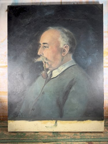 Tableau Charles BALKÉ Portrait d’Henri Strickler Ingénieur Tour Eiffel Paris