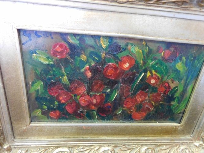 TABLEAU DE FLEURS HUILE SUR PANNEAU N°5
