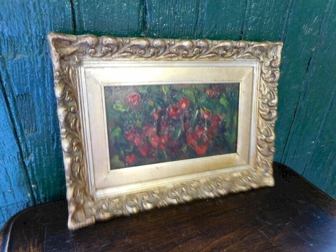 TABLEAU DE FLEURS HUILE SUR PANNEAU N°5