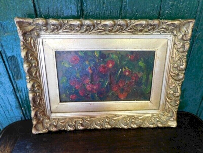 TABLEAU DE FLEURS HUILE SUR PANNEAU N°5