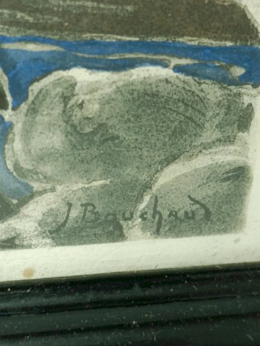 tableau decor marin signé Jean Bouchaud en bon etat